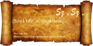 Szollár Szabina névjegykártya